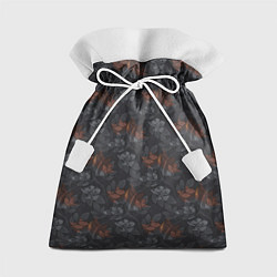 Мешок для подарков Серо-коричневый цветочный узор, цвет: 3D-принт