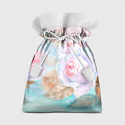 Мешок для подарков Нежная акварель с розами, цвет: 3D-принт