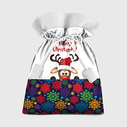 Мешок для подарков Merry Christmas оленёнок, цвет: 3D-принт