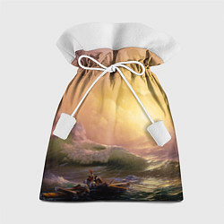 Мешок для подарков Шторм в море девятый вал, цвет: 3D-принт