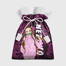 Мешок для подарков НЕЗУКО, КЛИНОК РАССЕКАЮЩИЙ ДЕМОНОВ, цвет: 3D-принт