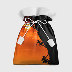 Мешок для подарков СКАЛОЛАЗЫ В ЗАКАТЕ, цвет: 3D-принт