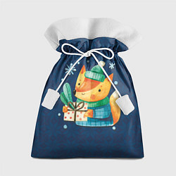 Мешок для подарков Лис-подарок в узорах, цвет: 3D-принт