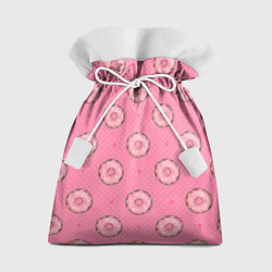 Подарочный мешок Розовые пончики паттерн