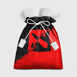Мешок для подарков DOTA 2 RED BLACK LOGO, БРЫЗГИ КРАСОК, цвет: 3D-принт