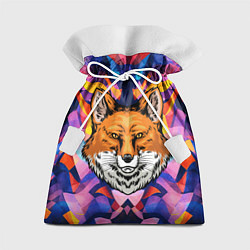 Мешок для подарков АБСТРАКЦИЯ И ГОЛОВА ЛИСЫ FOX HEAD, цвет: 3D-принт