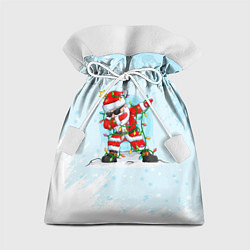 Мешок для подарков Santa Dabbing в гирлянде, цвет: 3D-принт