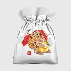 Мешок для подарков Золотой тигр 2022 Tigr, цвет: 3D-принт