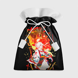Мешок для подарков Девушка Самурай в белом кимоно, цвет: 3D-принт