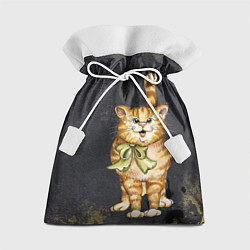 Подарочный мешок Полосатый кот на асфальте