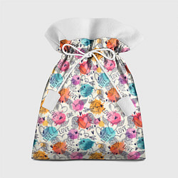 Мешок для подарков LOVE красочные кляксы, цвет: 3D-принт