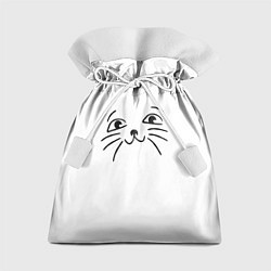 Мешок для подарков Милый котик на белом, цвет: 3D-принт