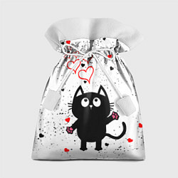 Мешок для подарков Влюблённый котик Cat Love, цвет: 3D-принт