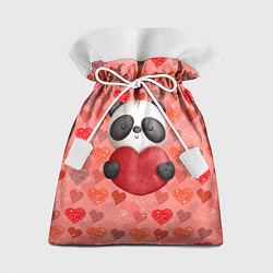 Подарочный мешок Панда с сердечком день влюбленных