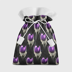 Мешок для подарков Фиолетовые цветы - паттерн, цвет: 3D-принт