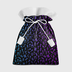 Мешок для подарков Рунический алфавит Neon pattern, цвет: 3D-принт