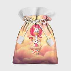 Мешок для подарков Жираф на воздушном шаре, цвет: 3D-принт