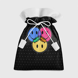 Мешок для подарков Three emoticons три смайлика, цвет: 3D-принт