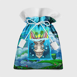 Мешок для подарков Голова осла в море, цвет: 3D-принт