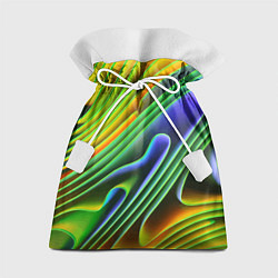 Мешок для подарков Цветные неоновые полосы Абстракция Color neon patt, цвет: 3D-принт