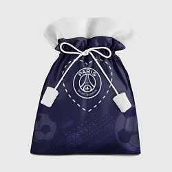 Подарочный мешок Лого PSG в сердечке на фоне мячей