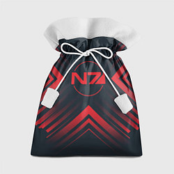 Подарочный мешок Красный Символ Mass Effect на темном фоне со стрел