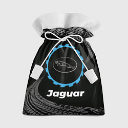 Мешок для подарков Jaguar в стиле Top Gear со следами шин на фоне, цвет: 3D-принт