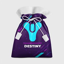 Подарочный мешок Символ Destiny в неоновых цветах на темном фоне