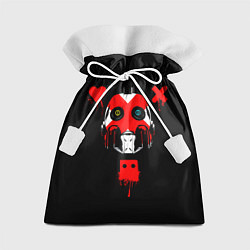 Мешок для подарков Love death and robots белый робот c крестом на лиц, цвет: 3D-принт