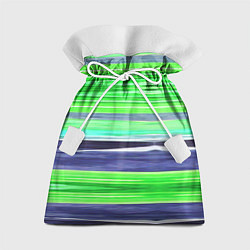 Мешок для подарков Сине-зеленые абстрактные полосы, цвет: 3D-принт
