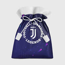 Мешок для подарков Символ Juventus и круглая надпись Football Legends, цвет: 3D-принт