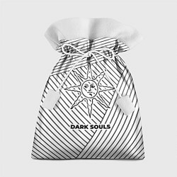 Подарочный мешок Символ Dark Souls на светлом фоне с полосами