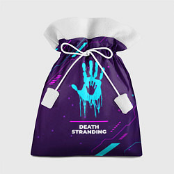 Подарочный мешок Символ Death Stranding в неоновых цветах на темном
