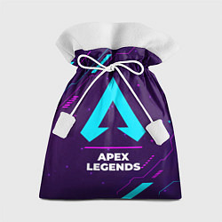 Мешок для подарков Символ Apex Legends в неоновых цветах на темном фо, цвет: 3D-принт