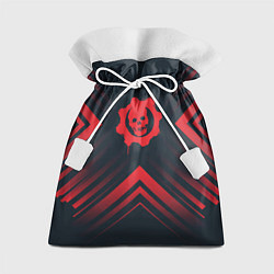 Подарочный мешок Красный Символ Gears of War на темном фоне со стре