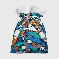 Мешок для подарков Акула и другие обитатели океана, цвет: 3D-принт