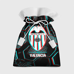 Подарочный мешок Valencia FC в стиле glitch на темном фоне