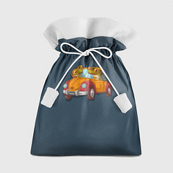 Мешок для подарков Веселые лягухи на авто, цвет: 3D-принт