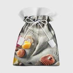 Мешок для подарков Звезда из песка, ракушки и две жемчужины, цвет: 3D-принт