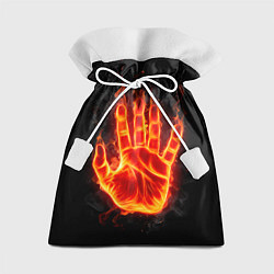 Мешок для подарков Ладонь из огня, цвет: 3D-принт