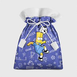 Мешок для подарков Барт Симпсон бьёт футбольный мяч головой, цвет: 3D-принт