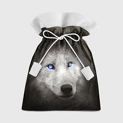 Мешок для подарков Волчица с голубыми глазами, цвет: 3D-принт