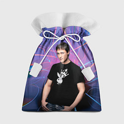 Мешок для подарков Юрий Шатунов на неоновом фоне, цвет: 3D-принт