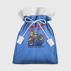 Мешок для подарков Винтажный стиль мотоциклист, цвет: 3D-принт