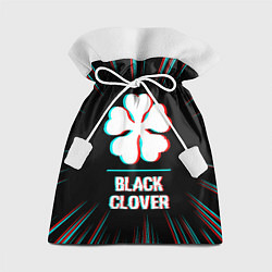 Подарочный мешок Символ Black Clover в стиле glitch на темном фоне