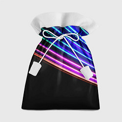 Подарочный мешок Неоновые полосы на черном