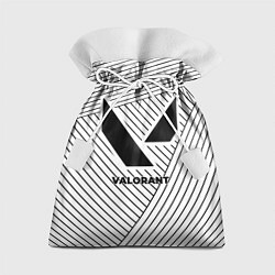 Подарочный мешок Символ Valorant на светлом фоне с полосами