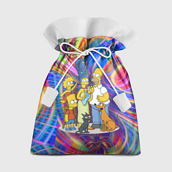 Мешок для подарков Семейка Симпсонов празднуют Новый Год, цвет: 3D-принт