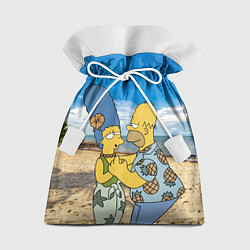 Подарочный мешок Гомер Симпсон танцует с Мардж на пляже