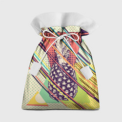 Подарочный мешок Геометрический ретро дизайн с ананасом